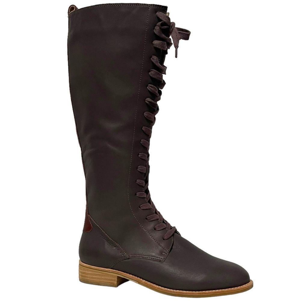 NWOB GEE WAWA Leather Lace Up Knee High Boots 7